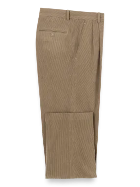 Corduroy Pleated Pants - Taupe