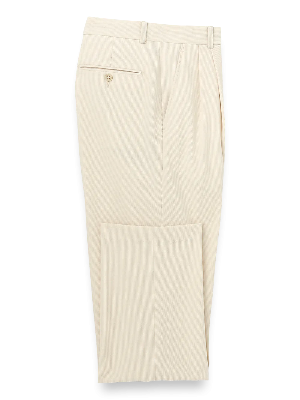 Corduroy Pleated Pants - Winter White