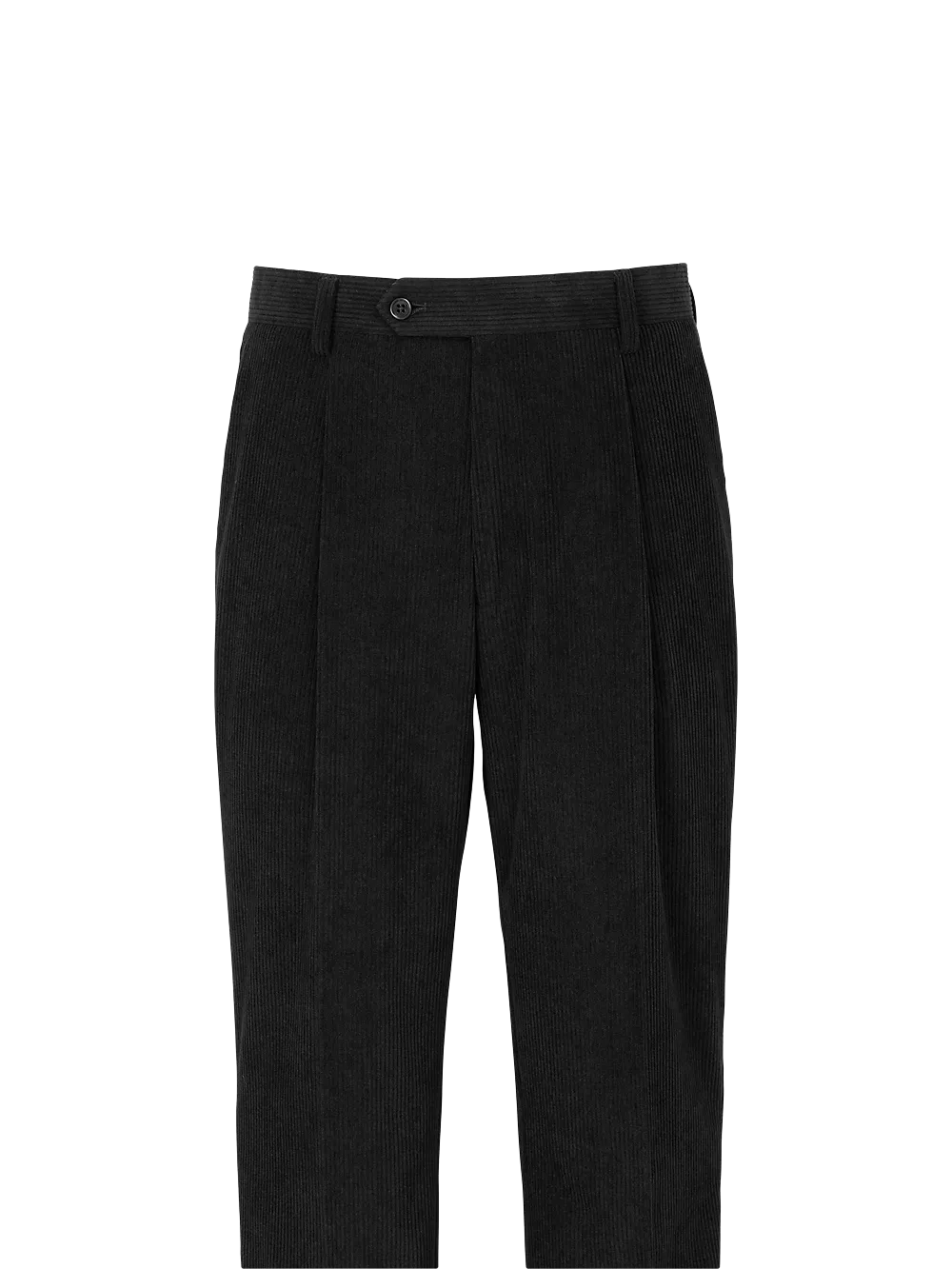 Corduroy Single Pleated Suit Pants - Black