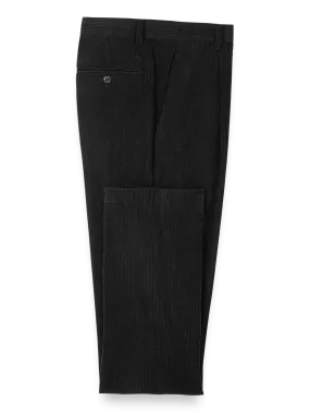 Corduroy Single Pleated Suit Pants - Black