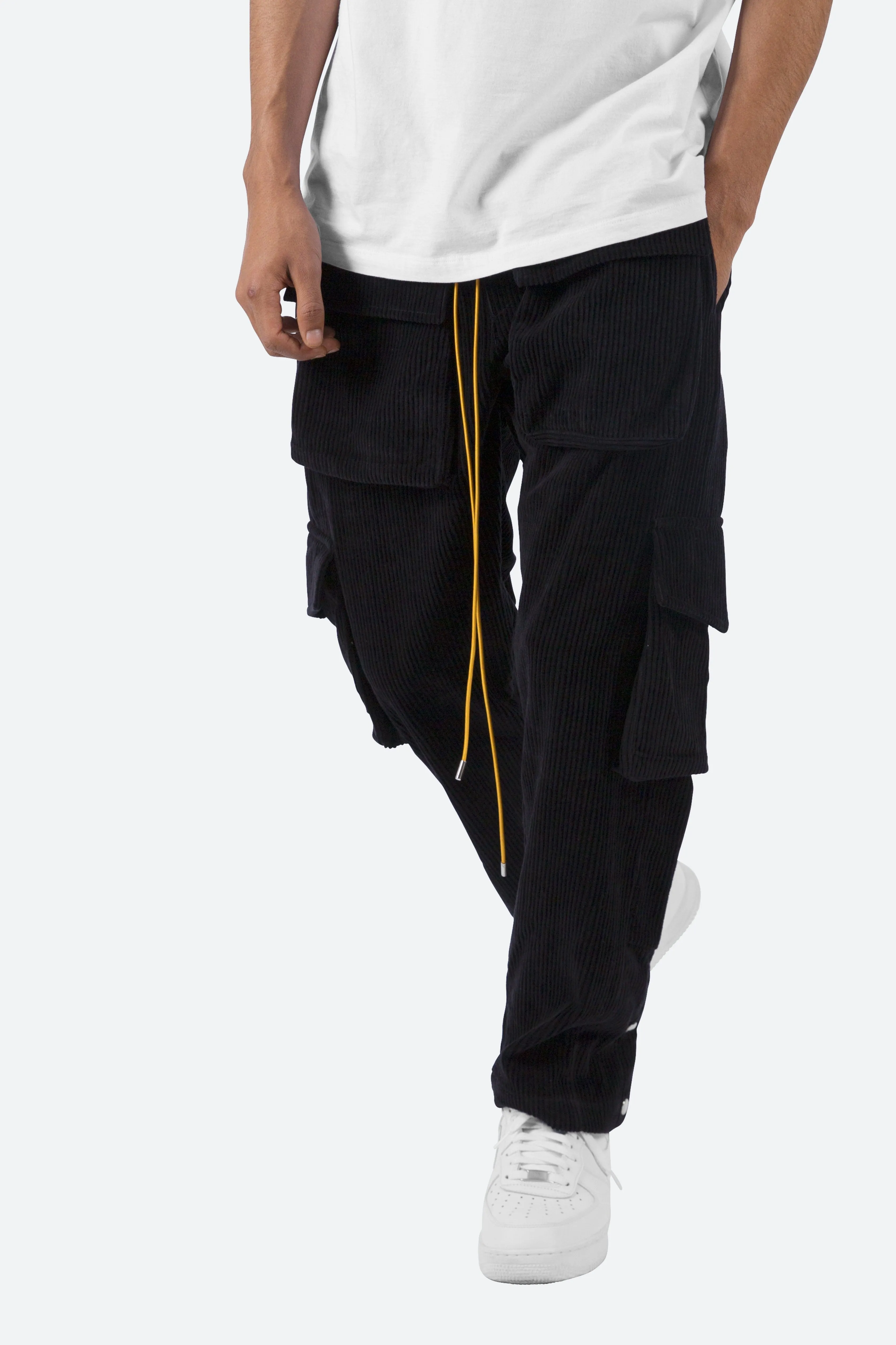 Corduroy Snap II Cargo Pants - Black