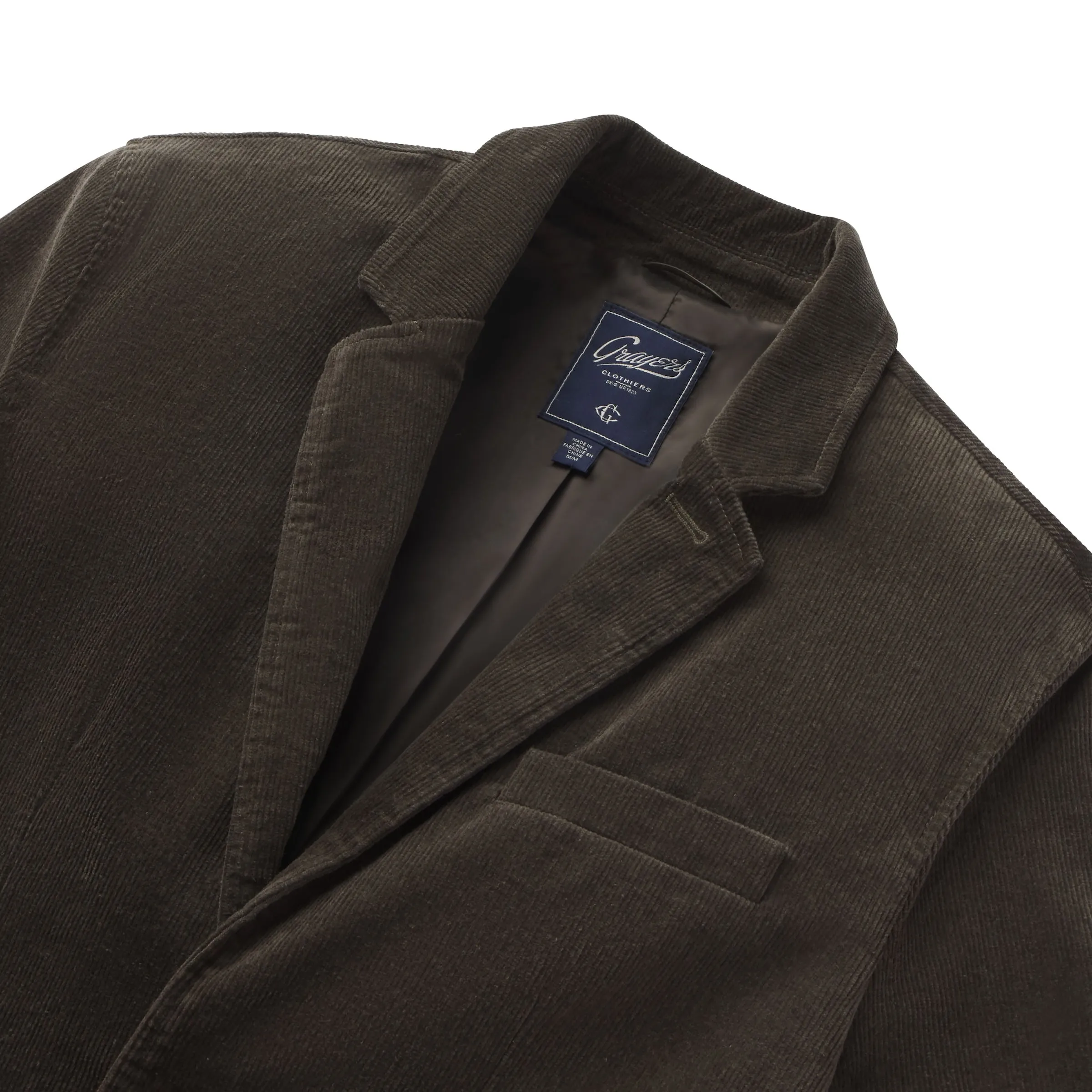 Corduroy Stretch Slim Fit Blazer - Dark Olive