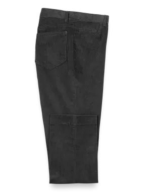 Cotton Blend Corduroy Five Pocket Pants - Grey