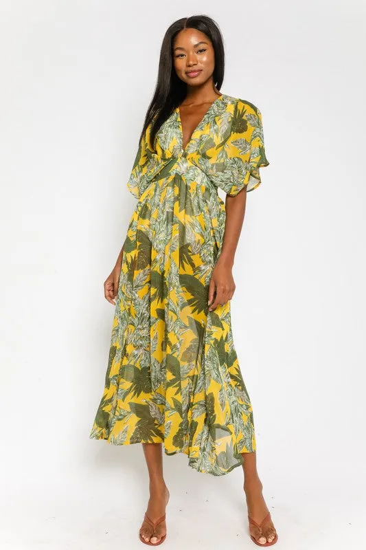 Cover Up Maxi Dress in Yellow