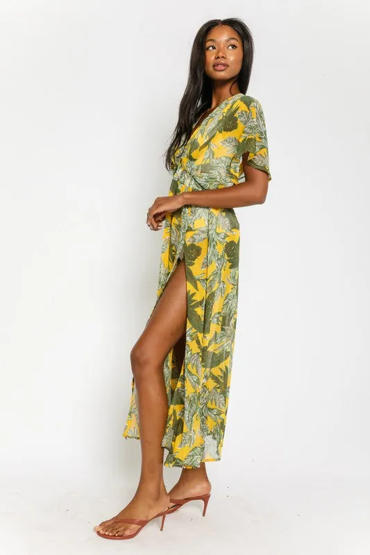 Cover Up Maxi Dress in Yellow