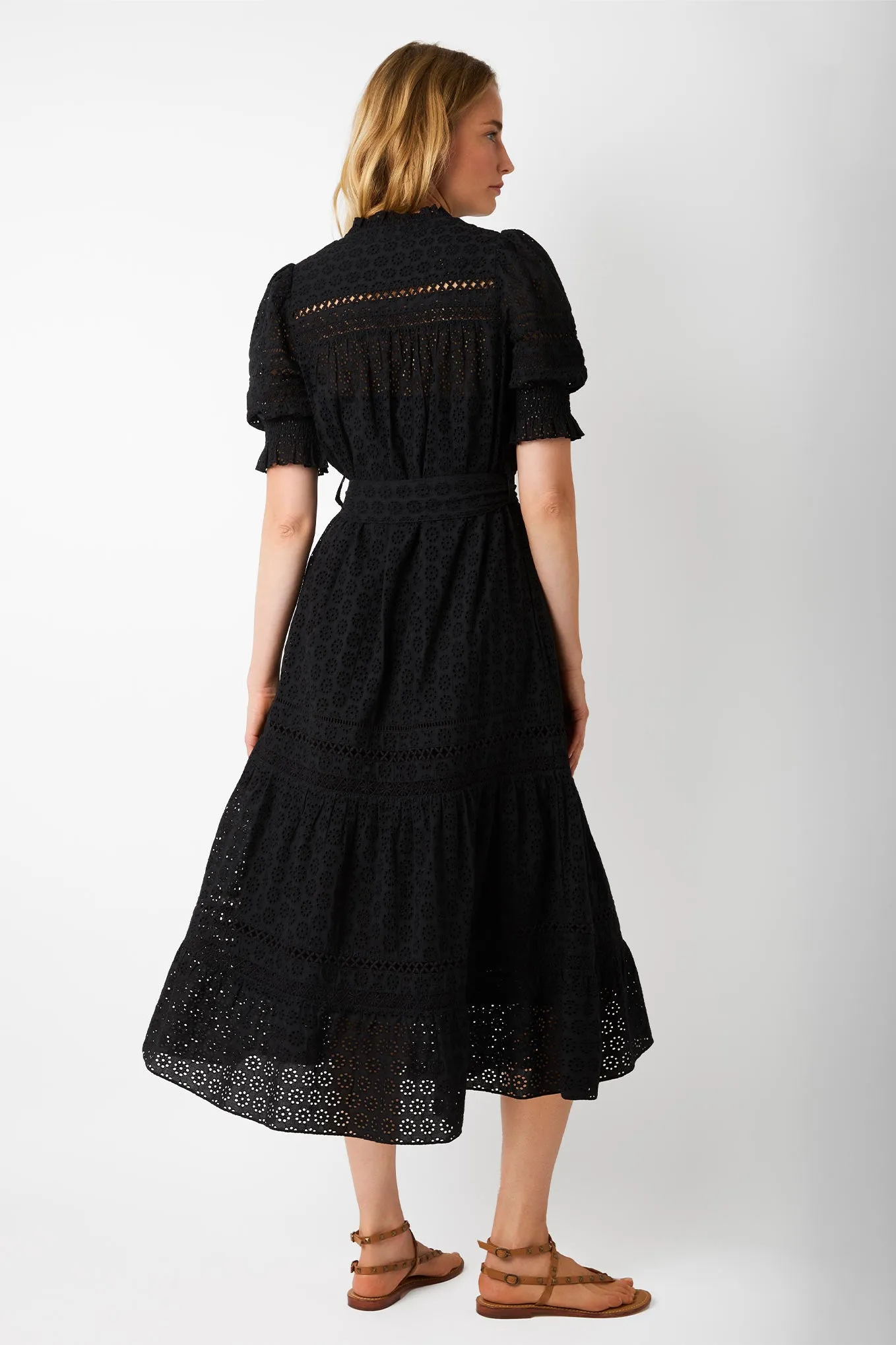 Darcie Broderie Dress - Black