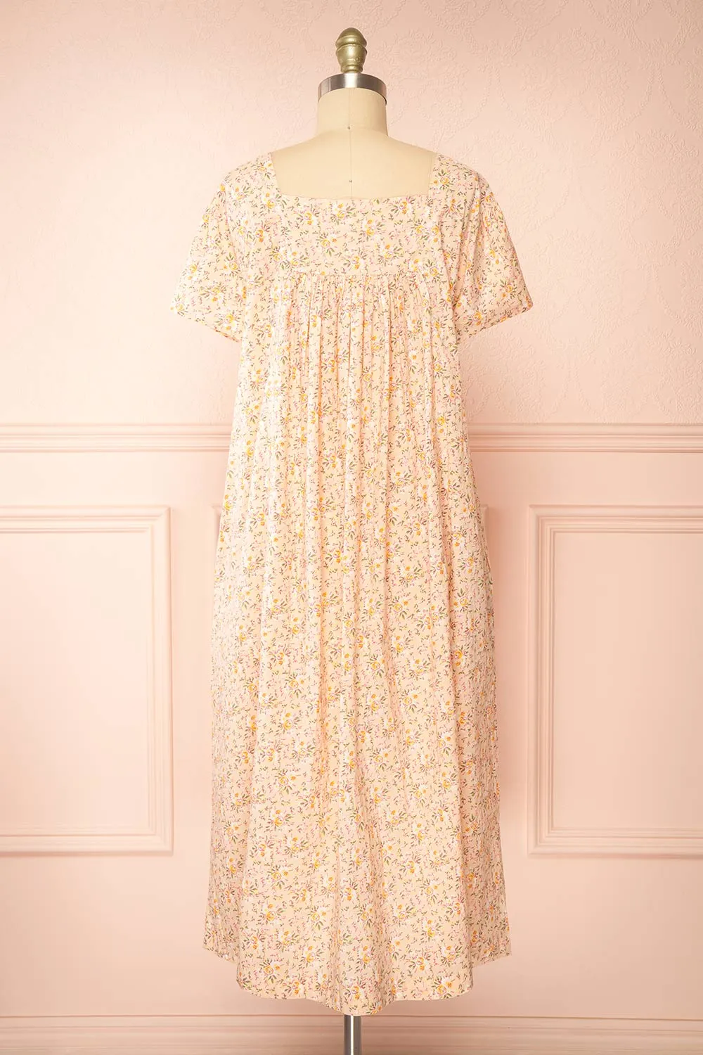 Darla | Floral Pink Night Gown w/ Pockets