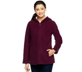 Denim & Co. Women's Sherpa Lined Hooded Zip Front Fleece Jacket