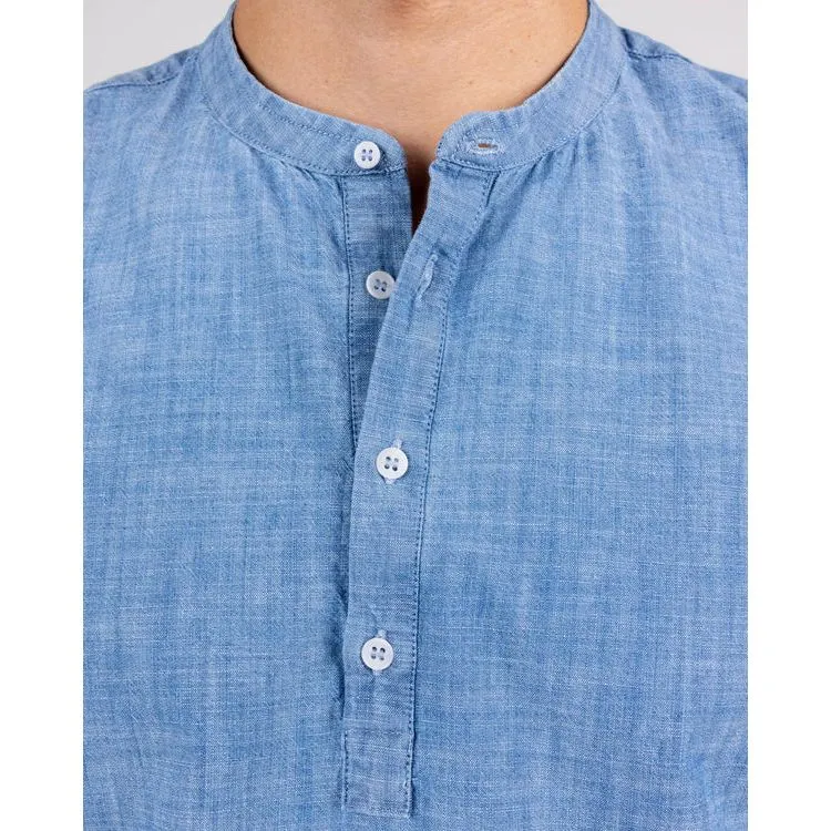 Denim Henley Shirt Indigo Made Of Organic Cotton