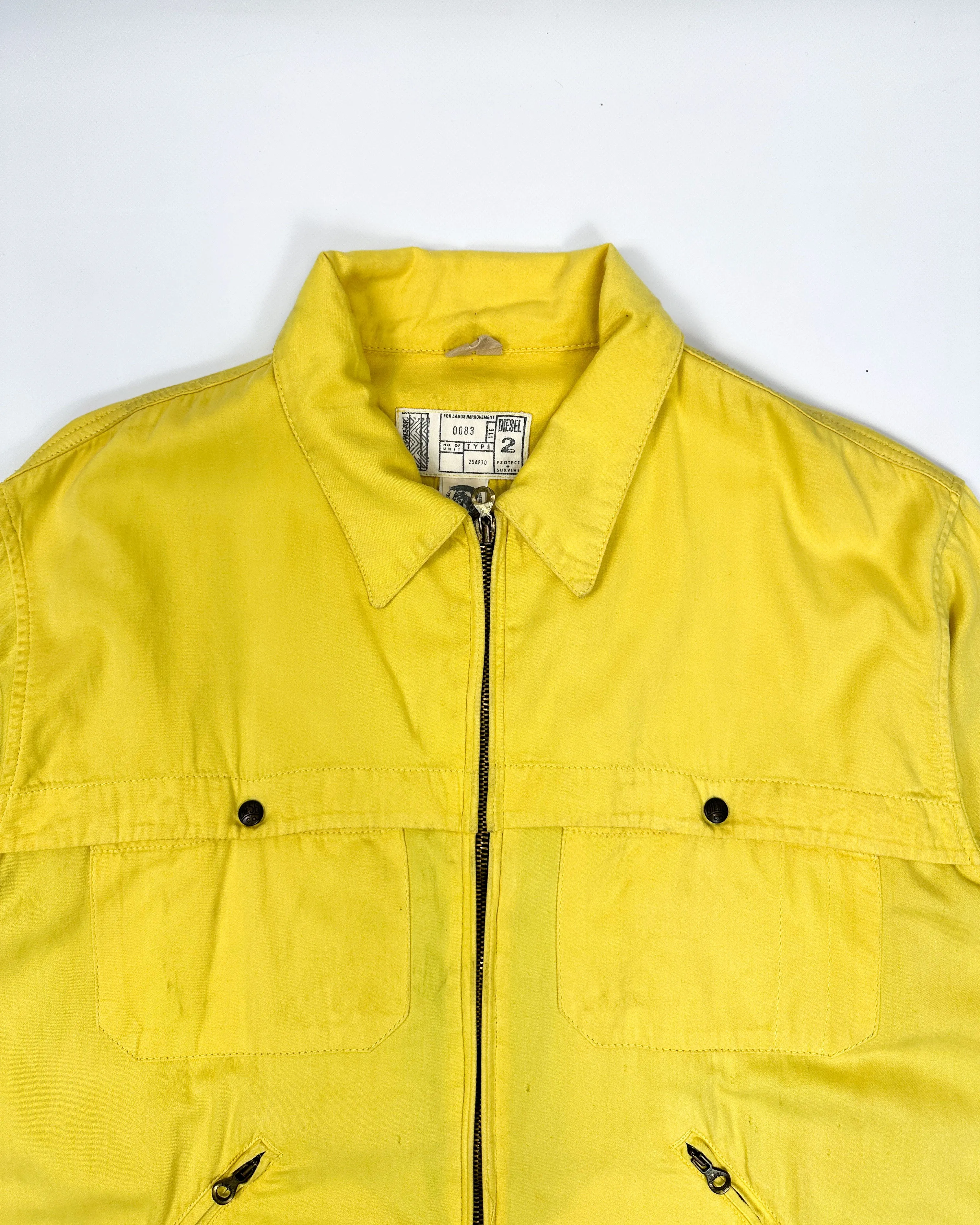 Diesel Labour Yellow Zipped Light Jacket 1990's