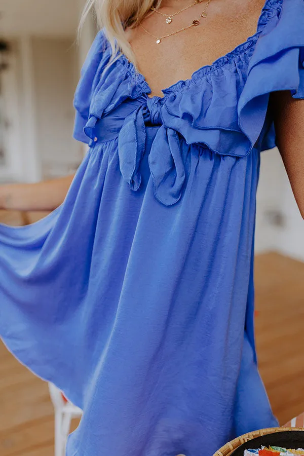 Dream All Day Babydoll Dress In Royal Blue