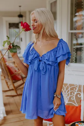 Dream All Day Babydoll Dress In Royal Blue