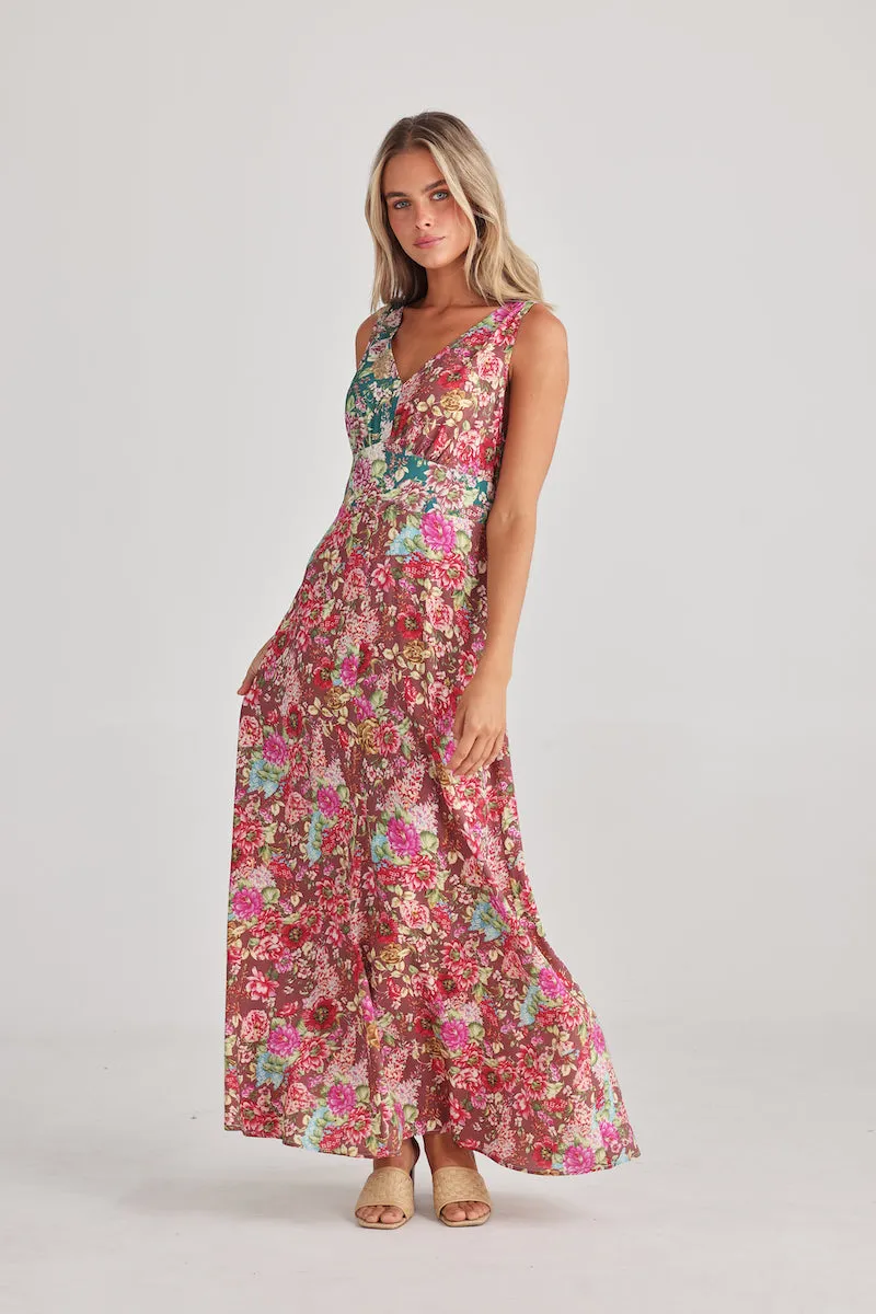 Ellie Sleeveless Dress, Rose Garden