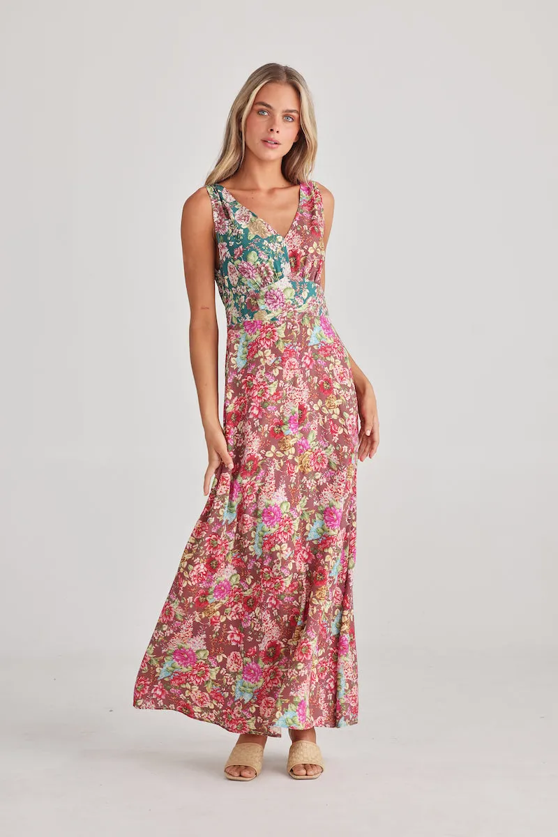 Ellie Sleeveless Dress, Rose Garden