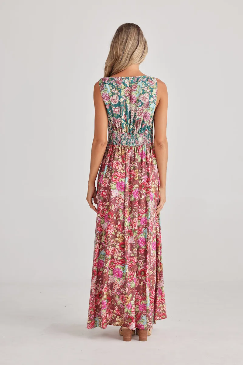 Ellie Sleeveless Dress, Rose Garden