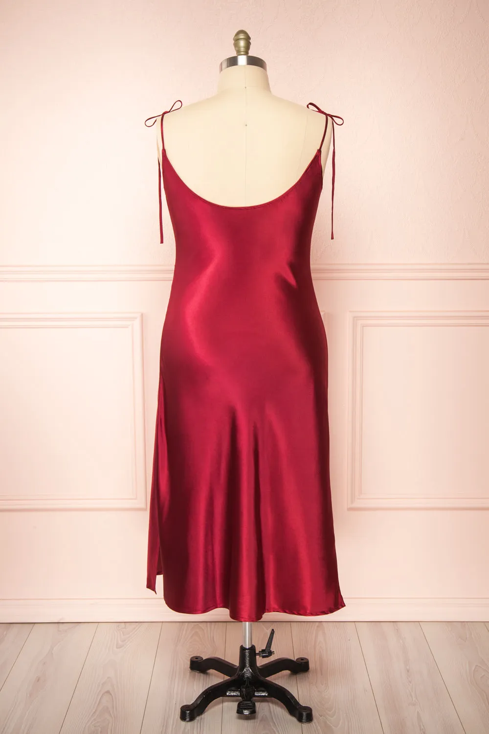 Elyse Burgundy | Cowl Neck Midi Dress