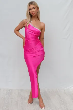 Felicia Diamanté Maxi Dress - Hot Pink