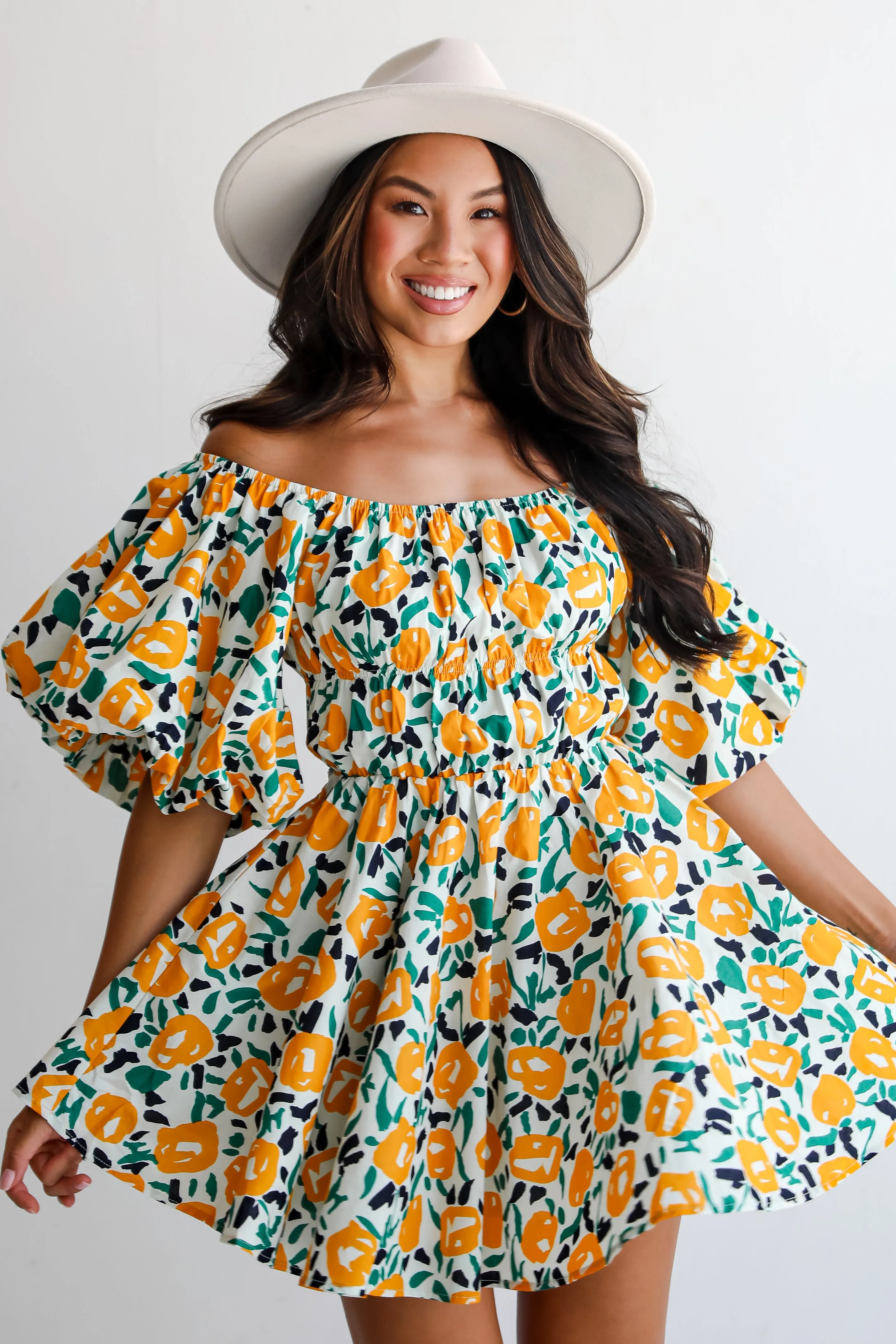 FINAL SALE - Fairytale Days Yellow Floral Mini Dress