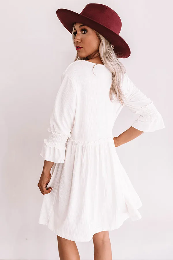 Fingers Crossed Babydoll Dress In Ivory