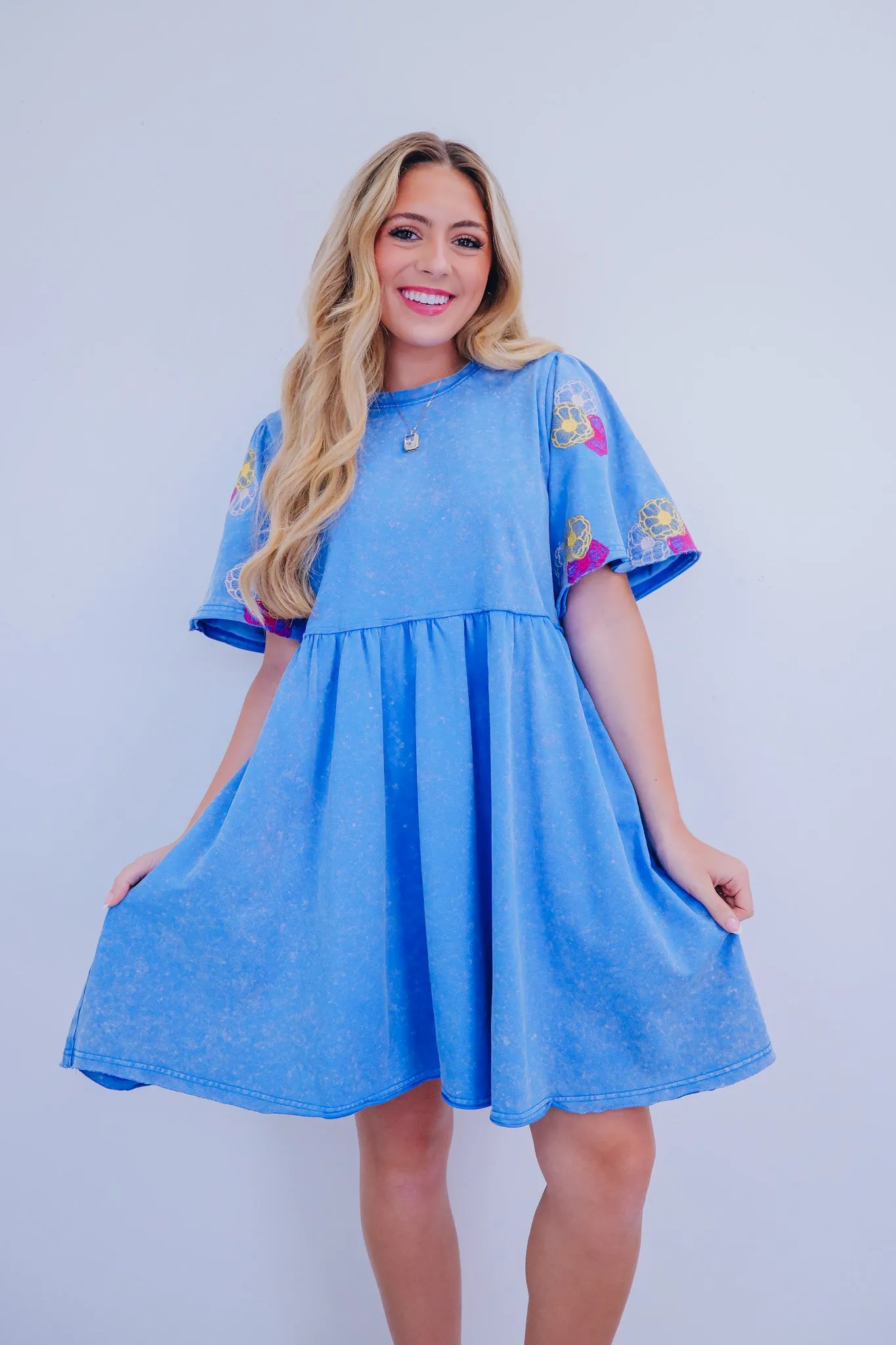 Fiori Floral Sleeve Babydoll Dress - 3 Colors