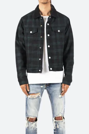 Flannel Sherpa Jacket - Blue/Green