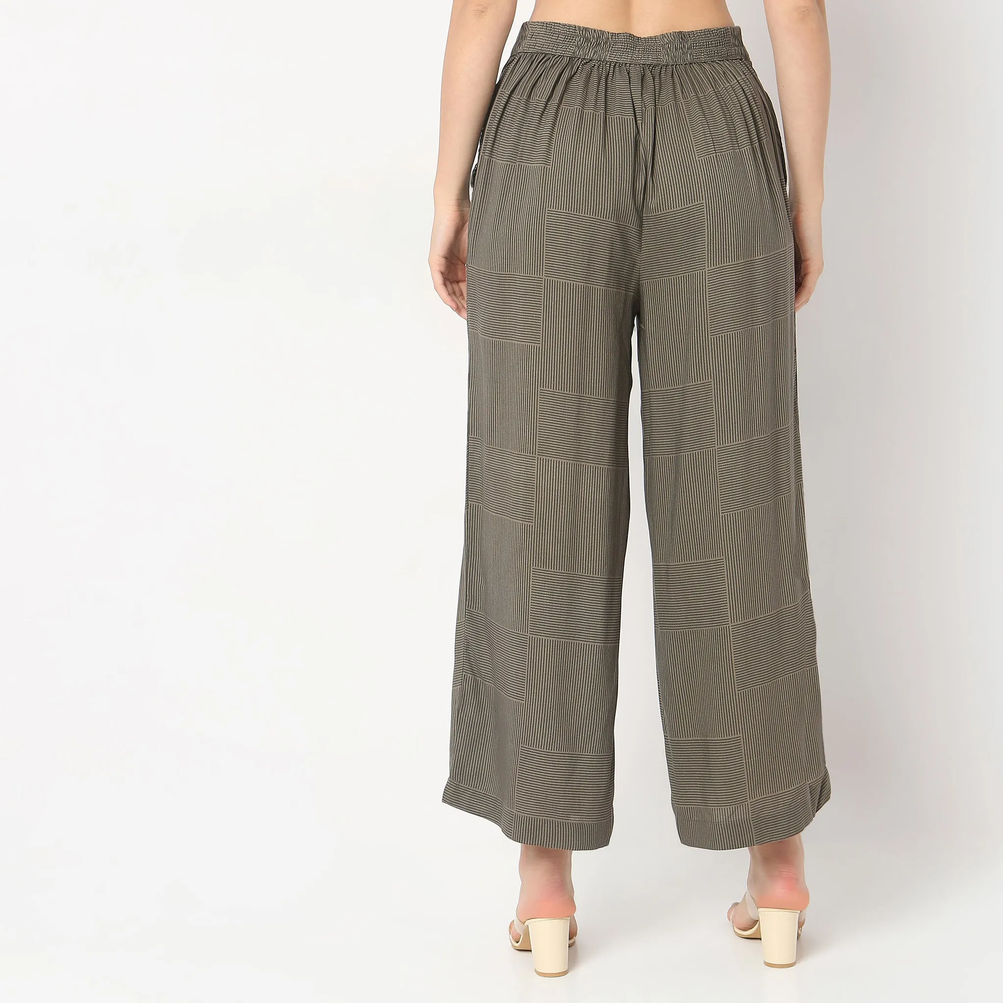 Flare Fit Mid Rise Pants