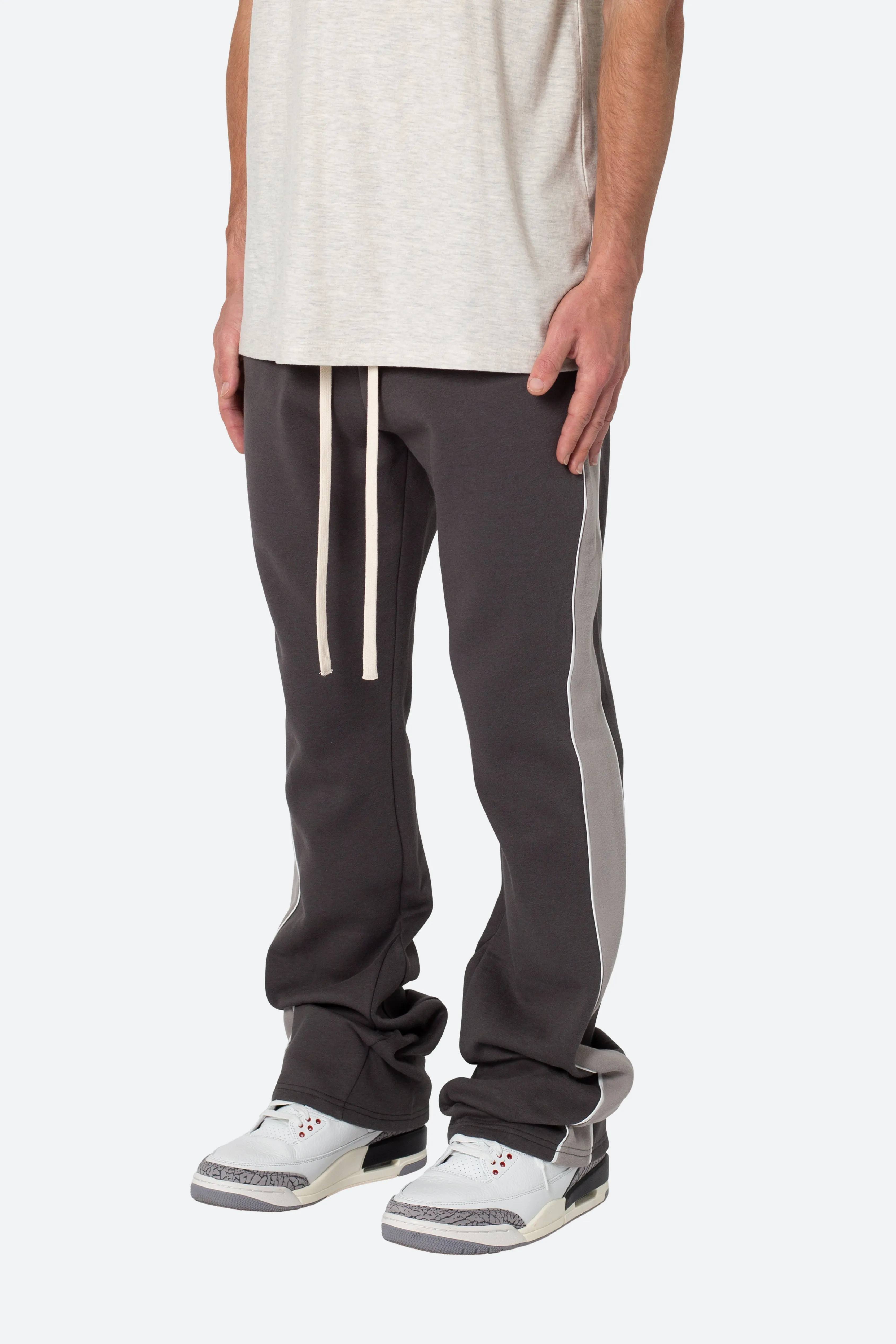 Flared Panel Track Pants - Grey