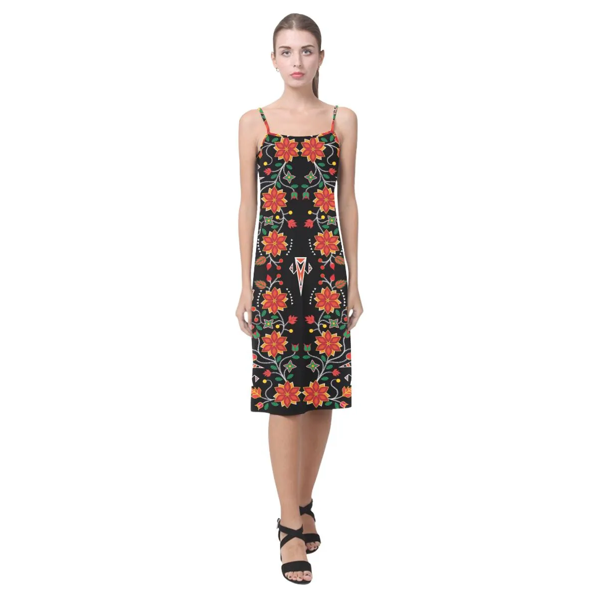 Floral Beadwork Six Bands Alcestis Slip Dress