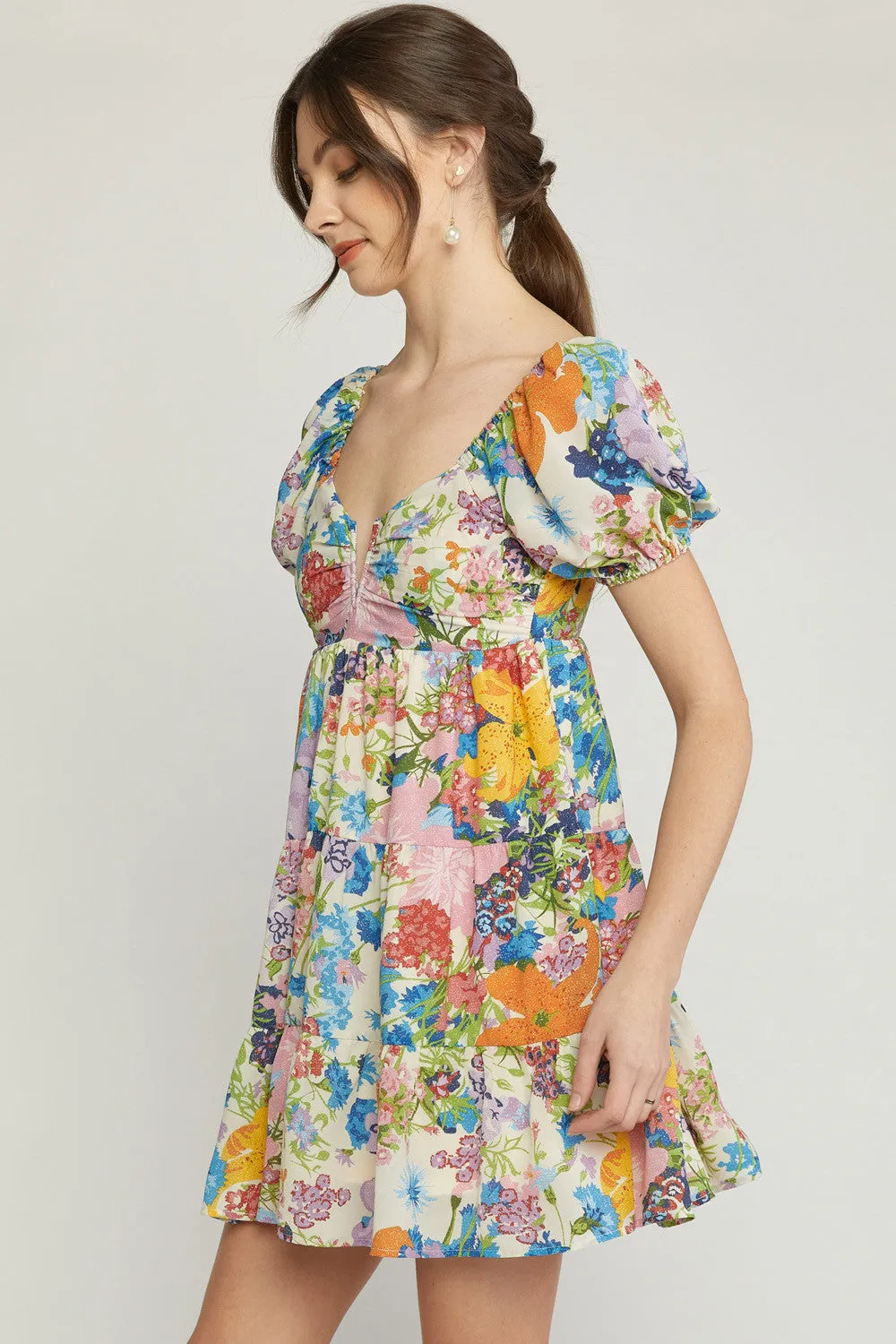 Floral Puff Sleeve Dress