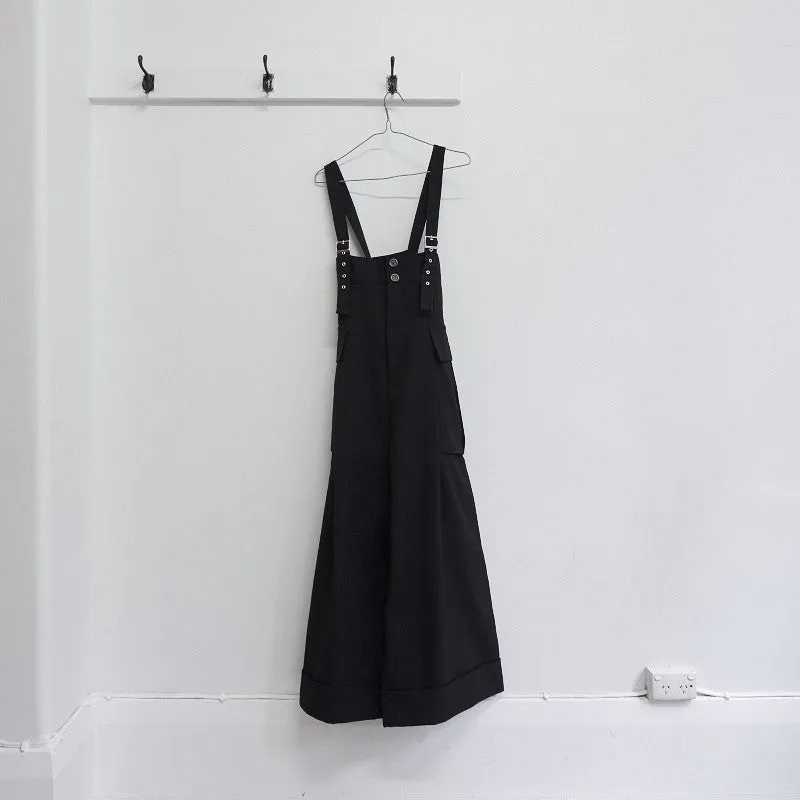 gabardine suspender jumpsuit