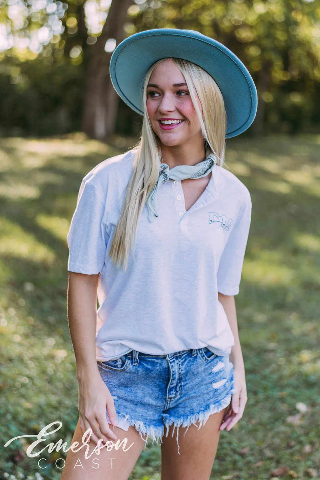 Gamma Phi Beta Simple White Henley