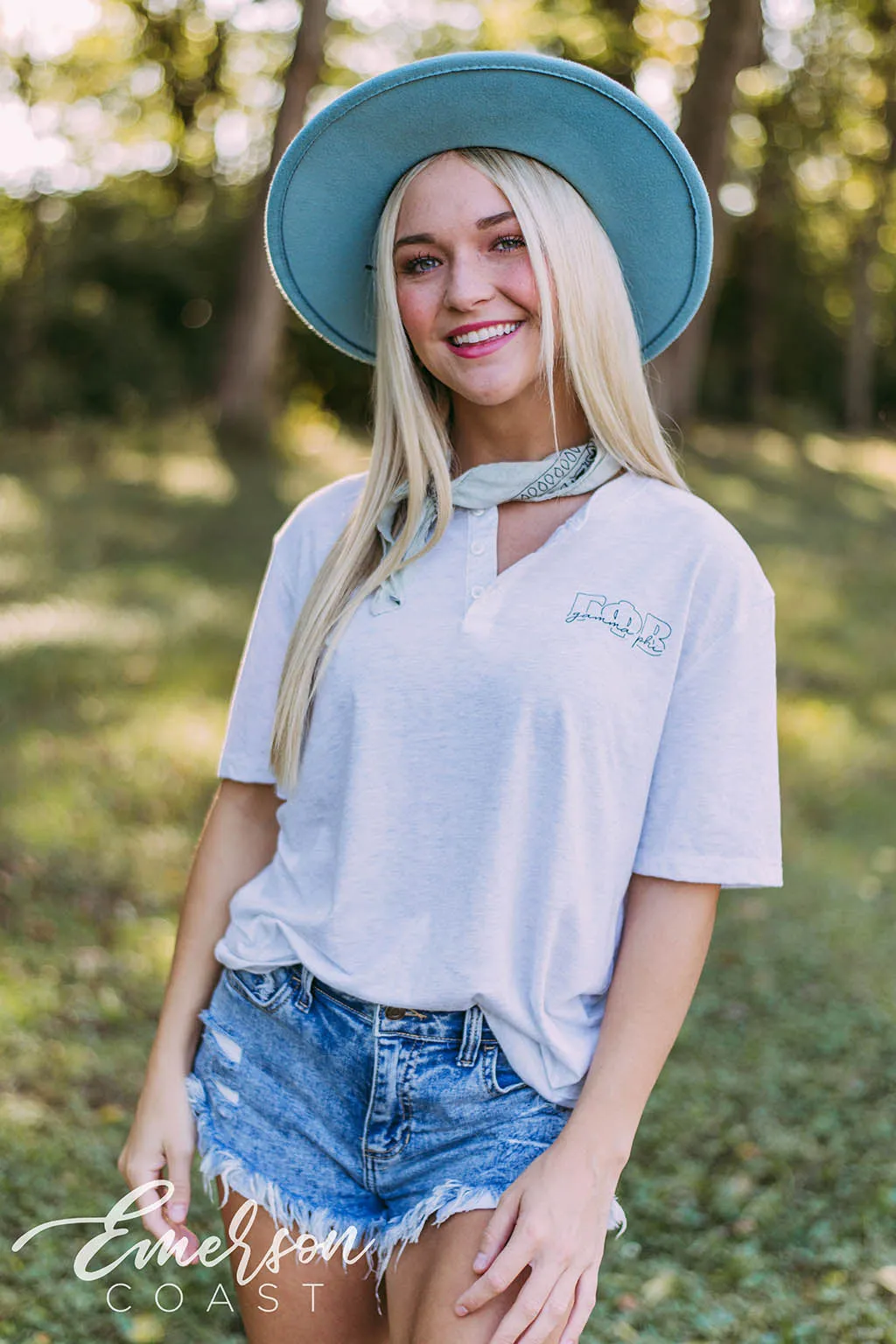 Gamma Phi Beta Simple White Henley