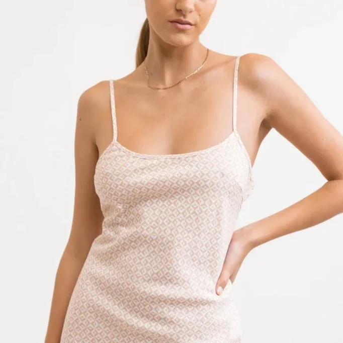 Geo Slip Mini Dress (Peach Parfait)