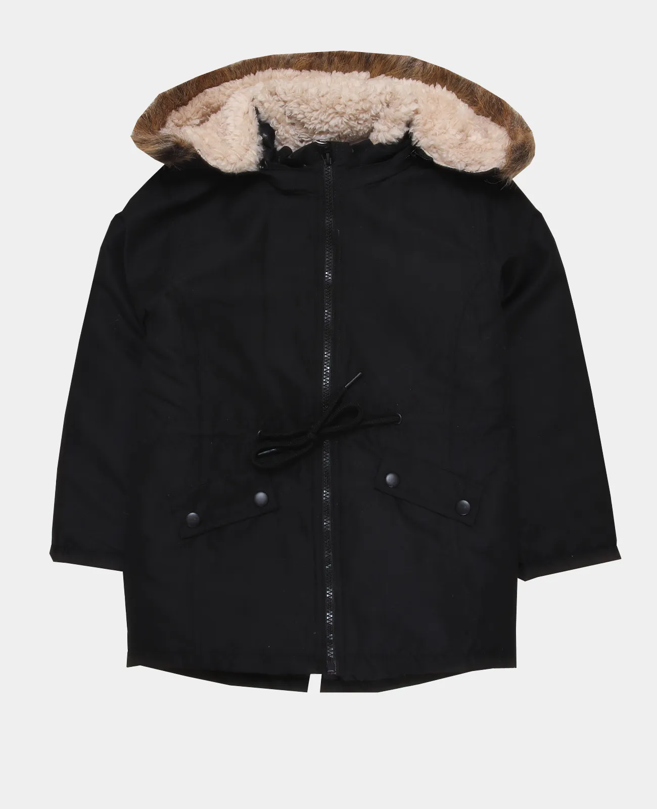 Girls Hooded Fur Jacket