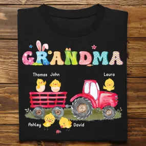 Grandma - Celebrate Easter With Grandma And Grandchildren - Personalized Unisex T-shirt