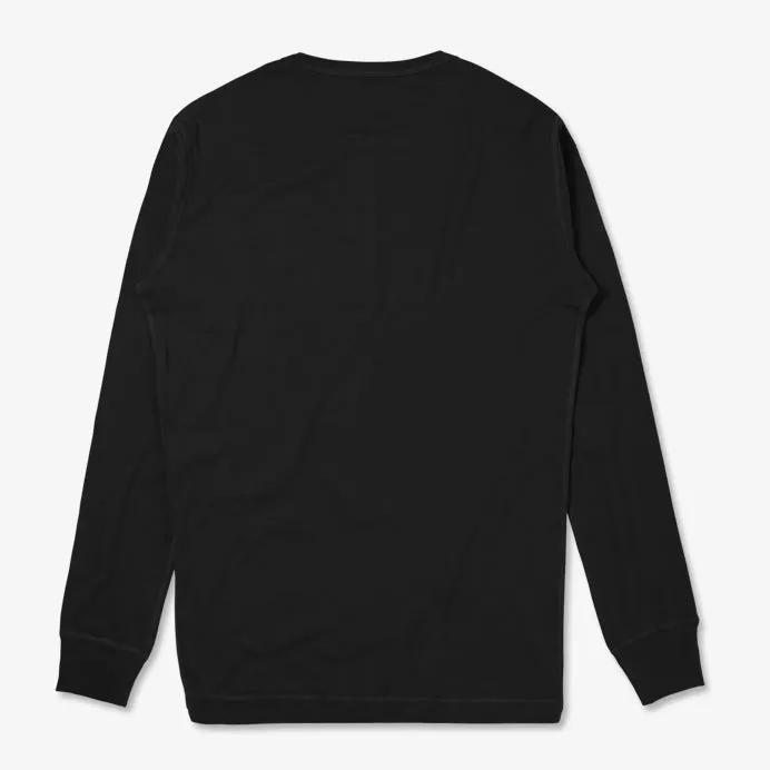 HARRI | Organic Long Sleeve Henley | Black