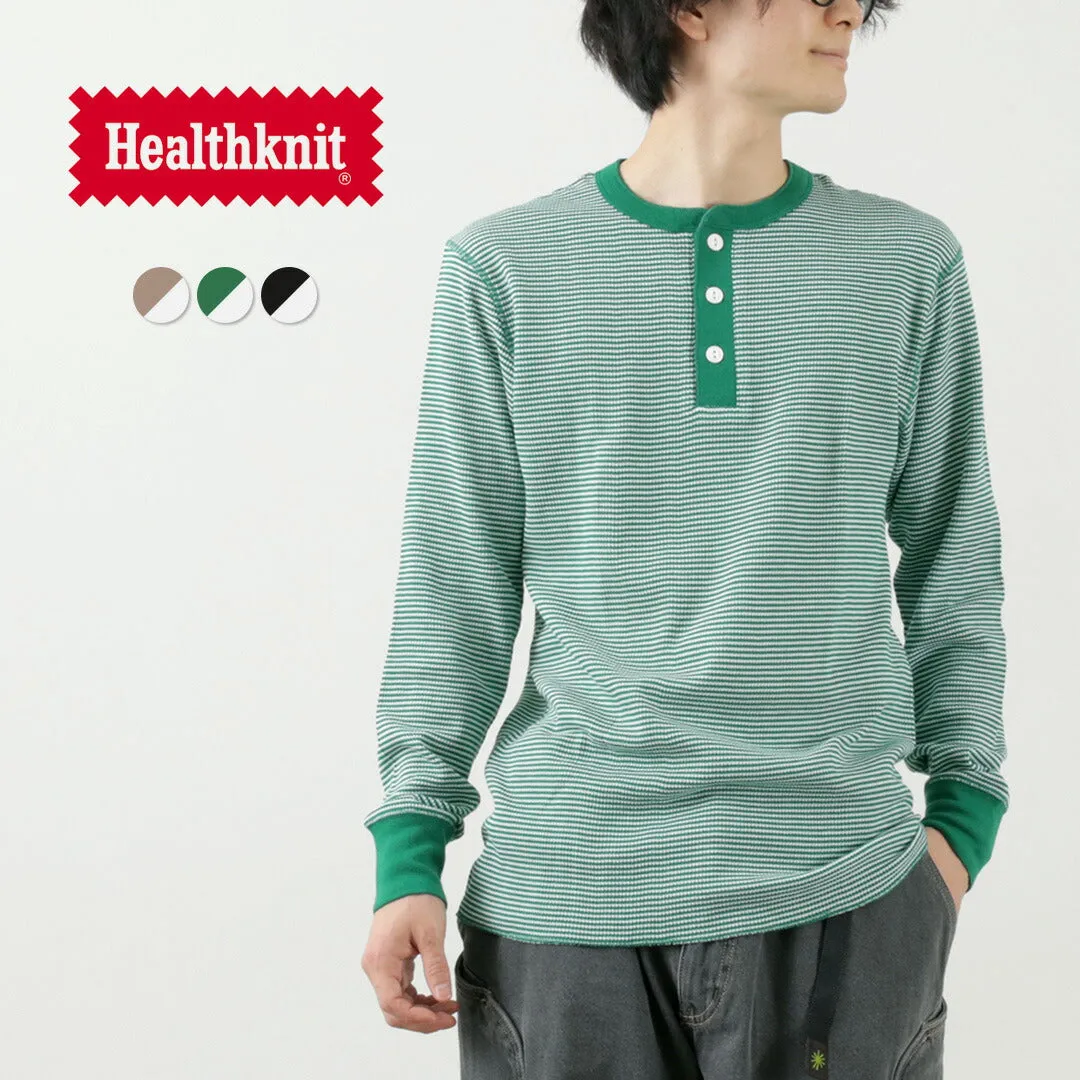 HEALTHKNIT / Basic Waffle Henley Neck Long Sleeve