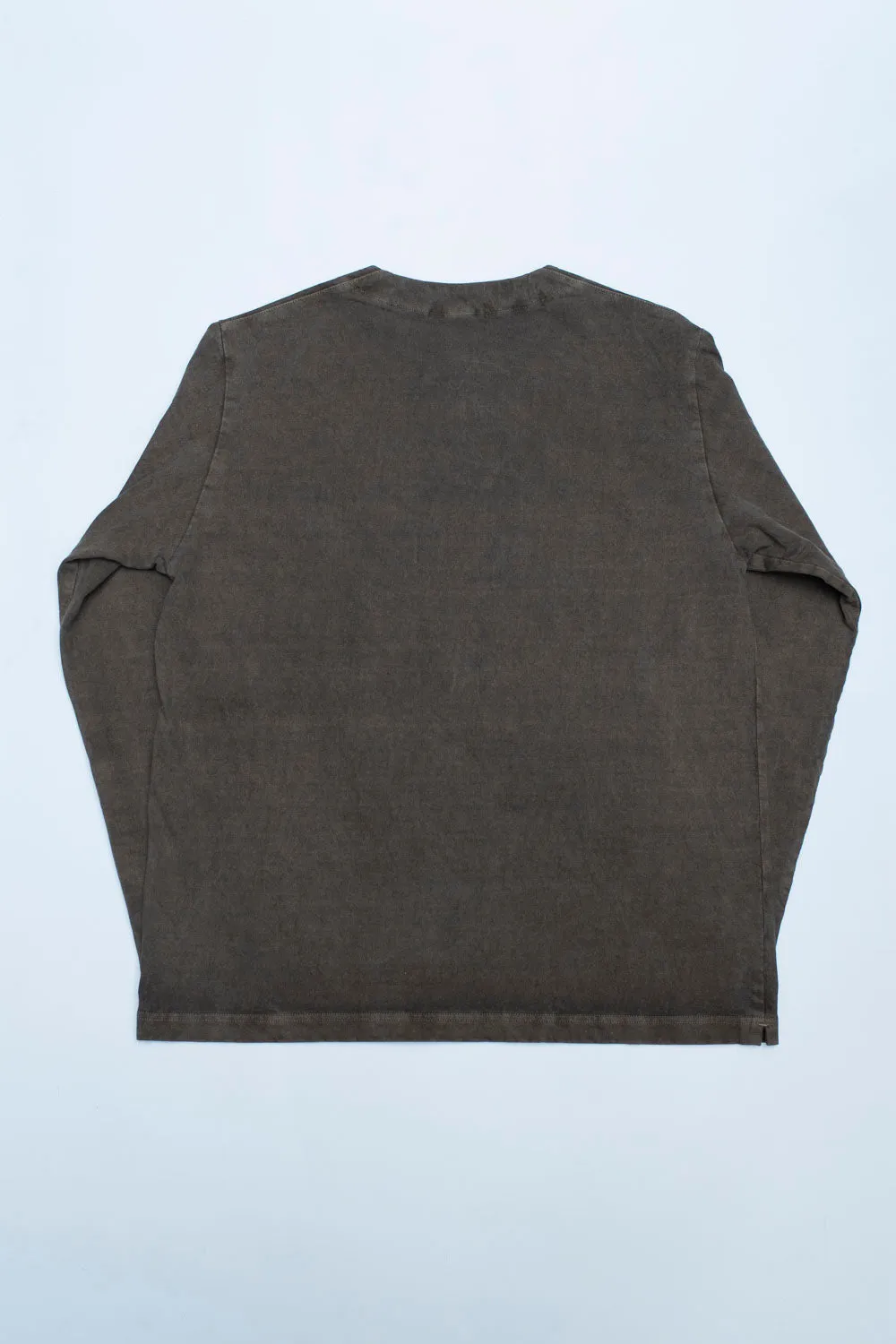 Henleyneck LS T-Shirt - 243 Fade Mound Brown