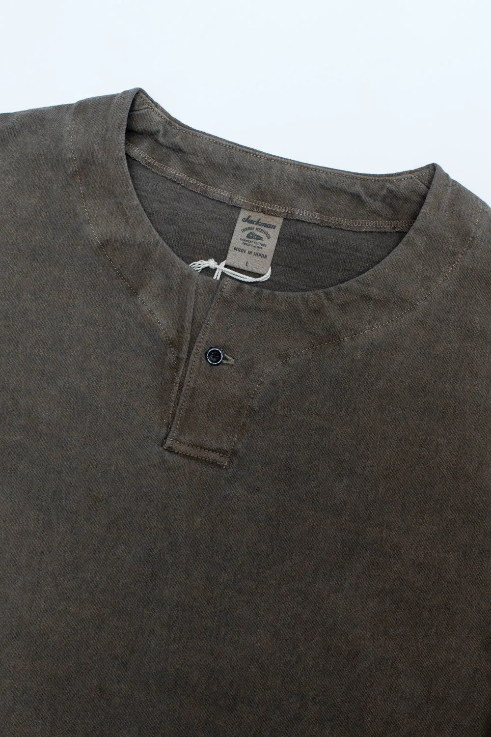 Henleyneck LS T-Shirt - 243 Fade Mound Brown