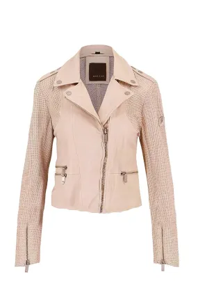 Hera Leather Jacket - Pale Pink