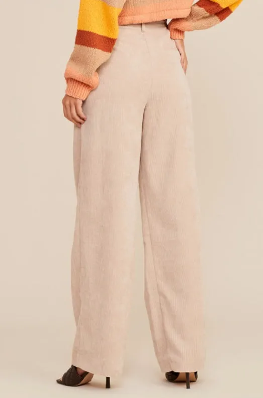 High Waist Corduroy Pants (Beige)