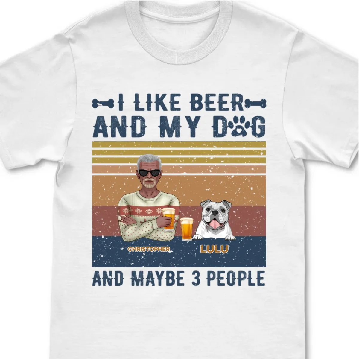 I Like Beer, And My Dogs, And Maybe 3 People - Personalized T-shirt Hoodie SweatT-shirt- Birthday Gift For Dog Lovers, Beer Drinkers