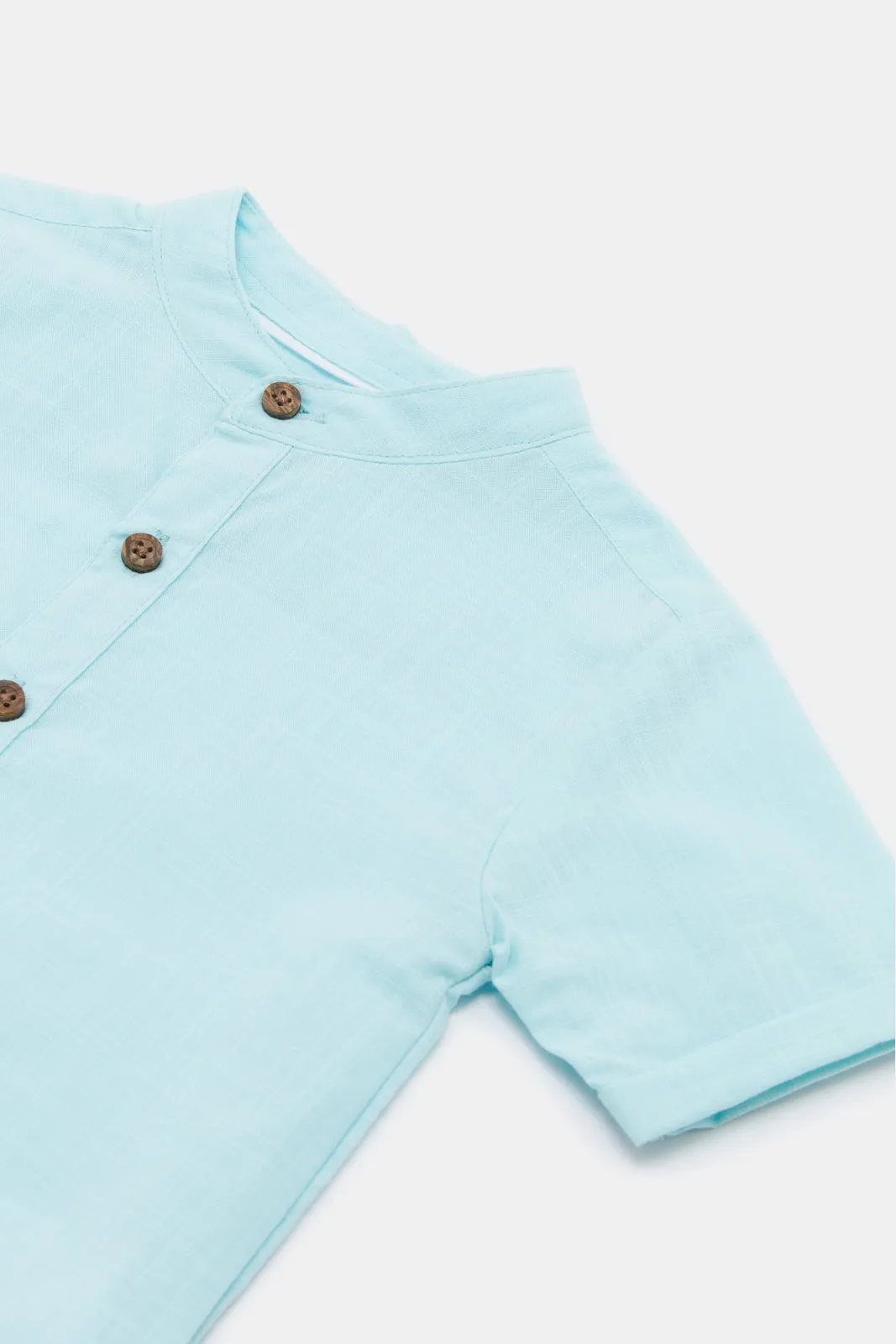 Infant Boys Blue Henley Shirt