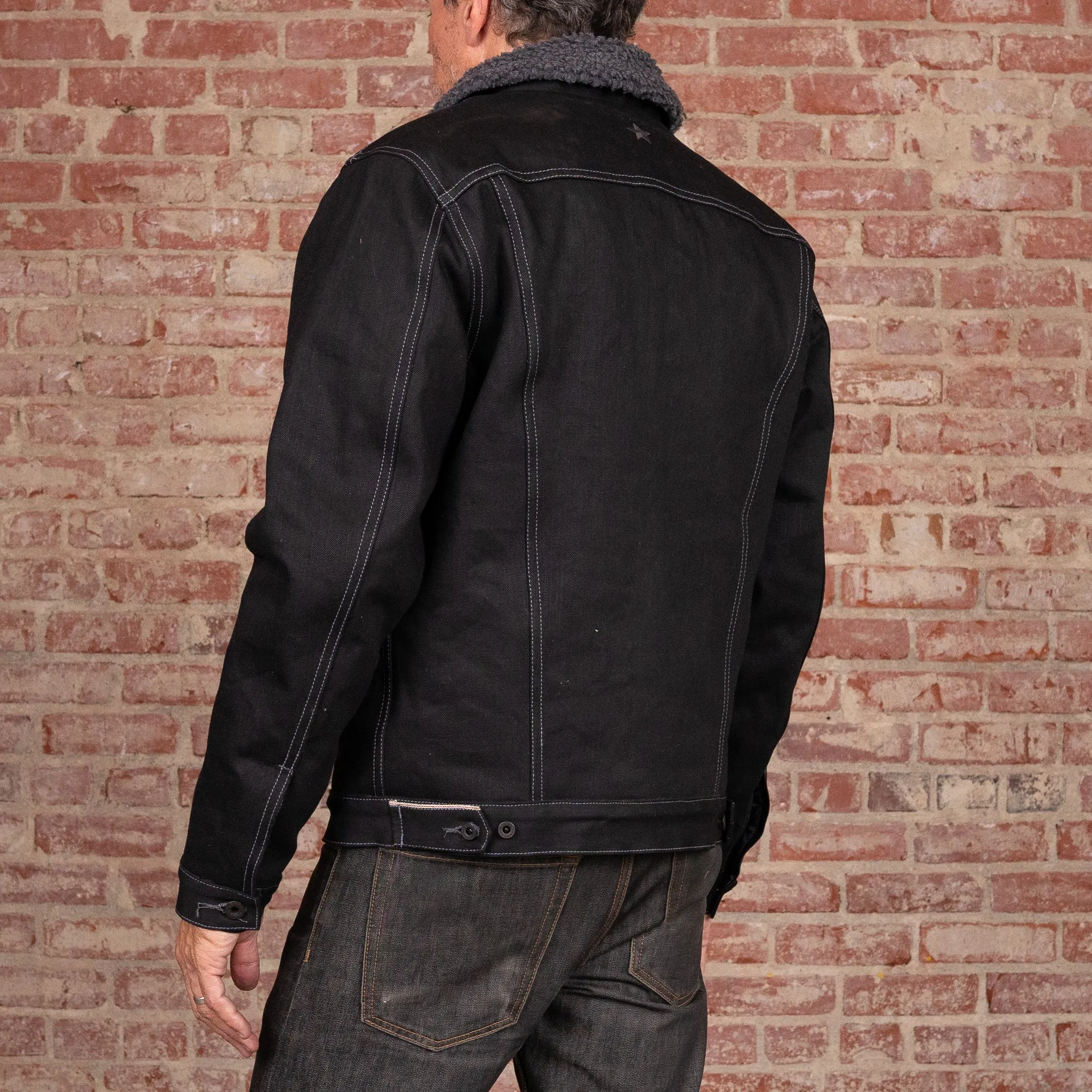 Ironside Sherpa 14oz Onyx Japan Selvage - Black w/ Contrast Charcoal