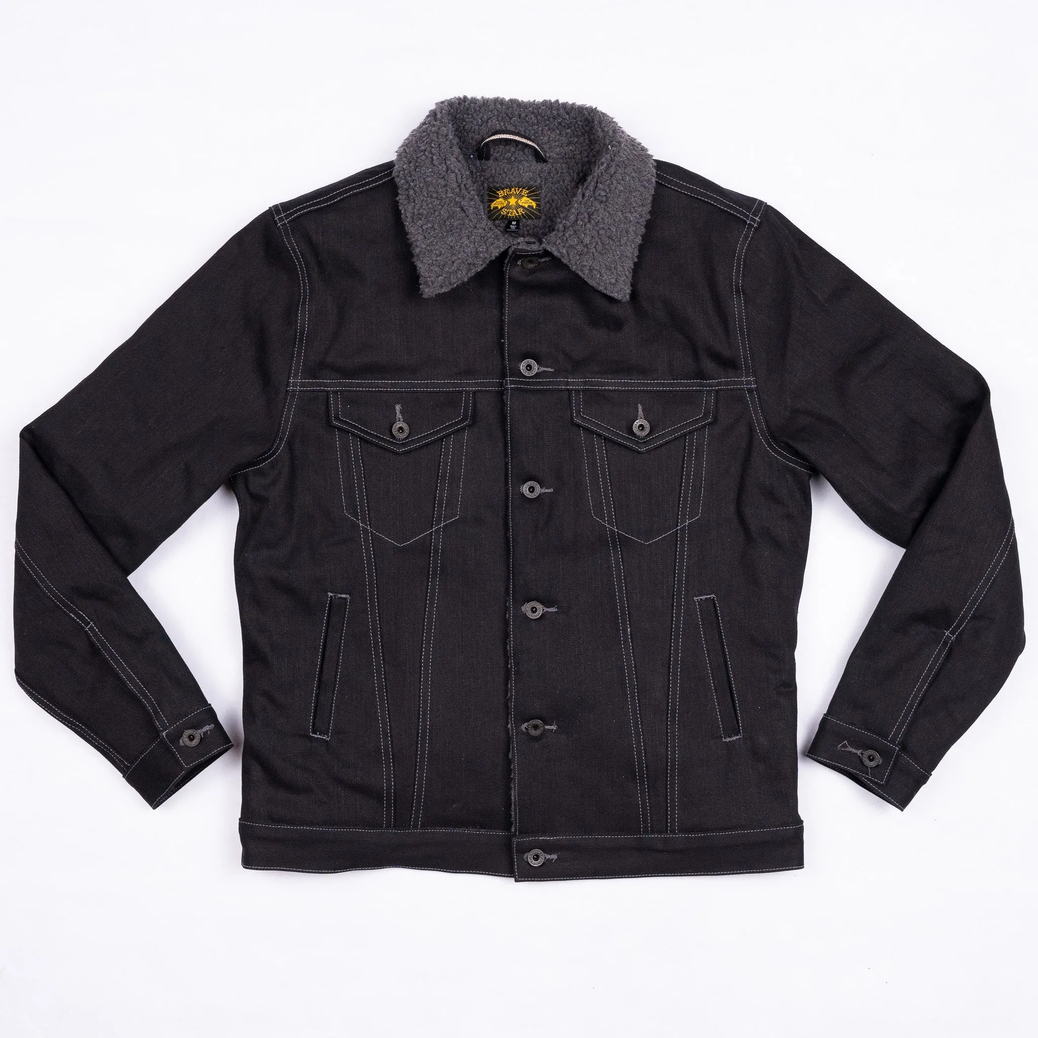 Ironside Sherpa 14oz Onyx Japan Selvage - Black w/ Contrast Charcoal