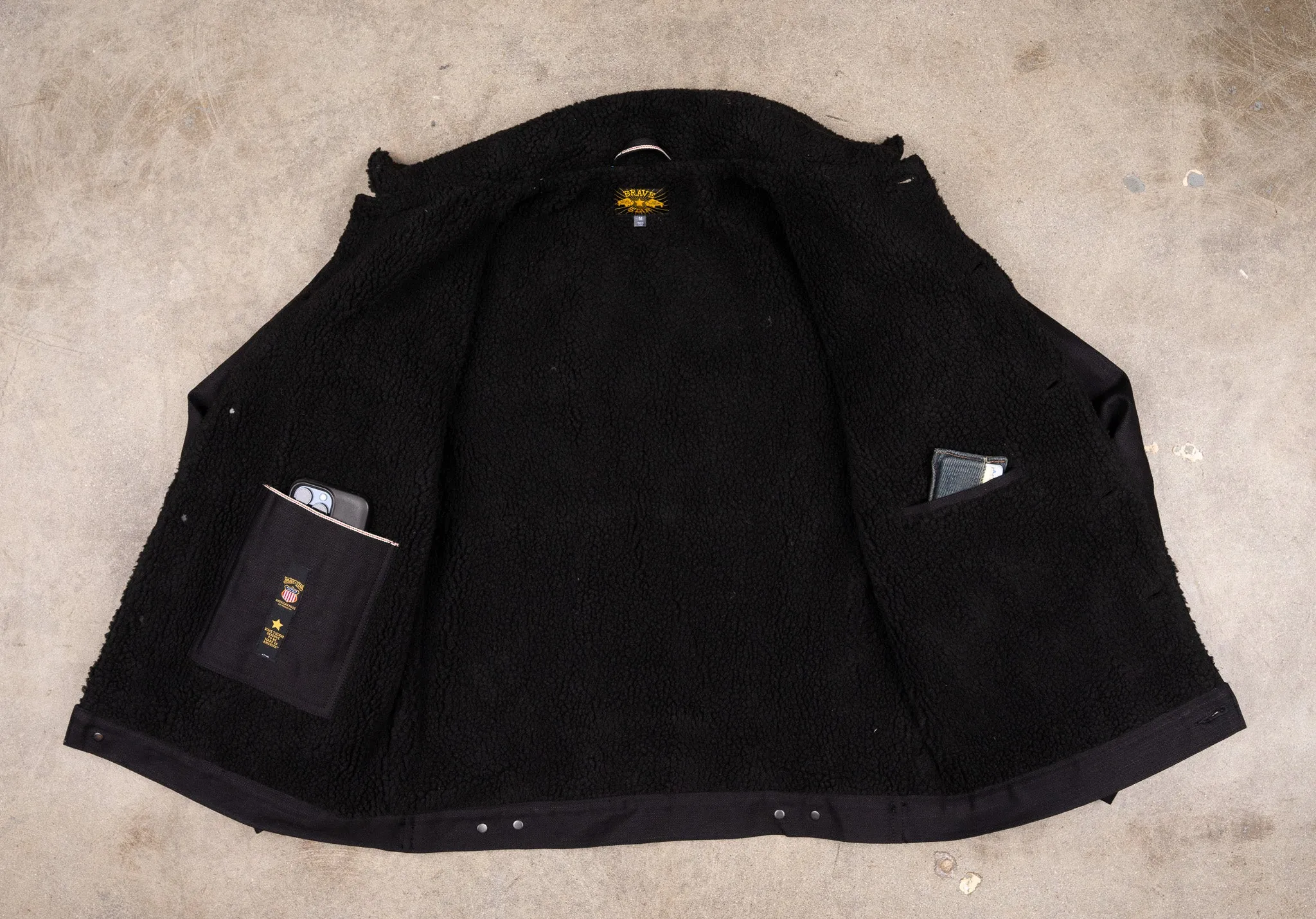 Ironside Sherpa Jacket 14oz Onyx Black Japan Selvage Denim