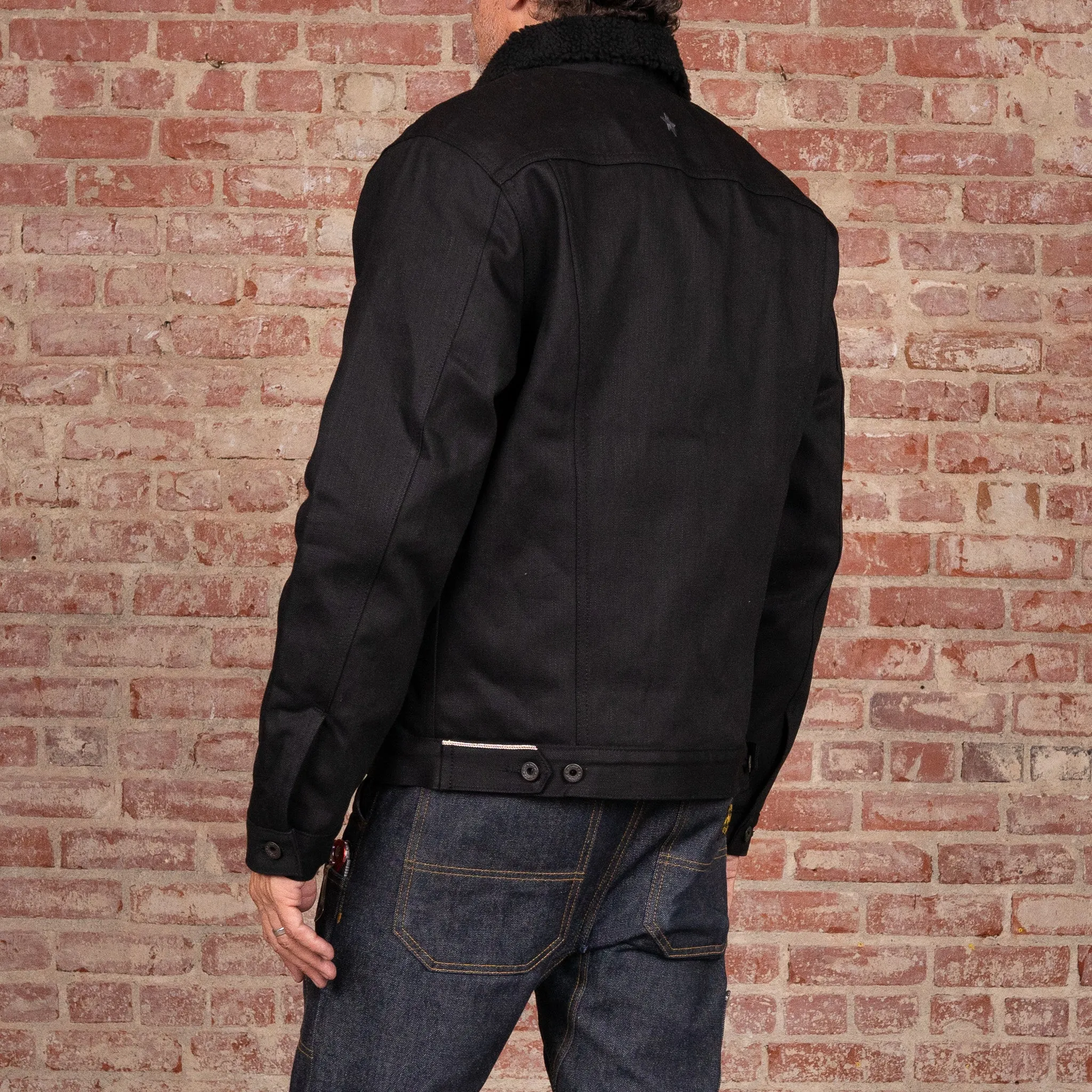 Ironside Sherpa Jacket 14oz Onyx Black Japan Selvage Denim