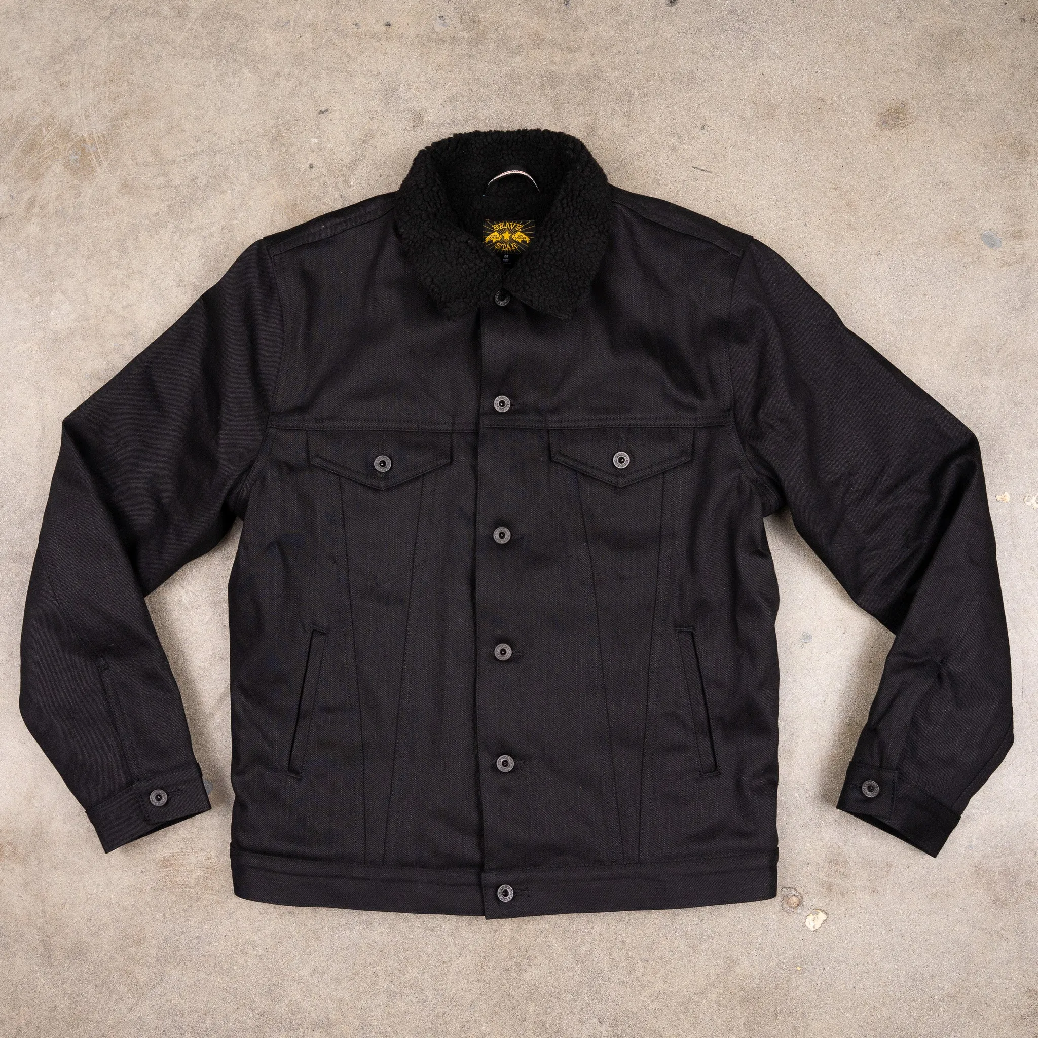 Ironside Sherpa Jacket 14oz Onyx Black Japan Selvage Denim