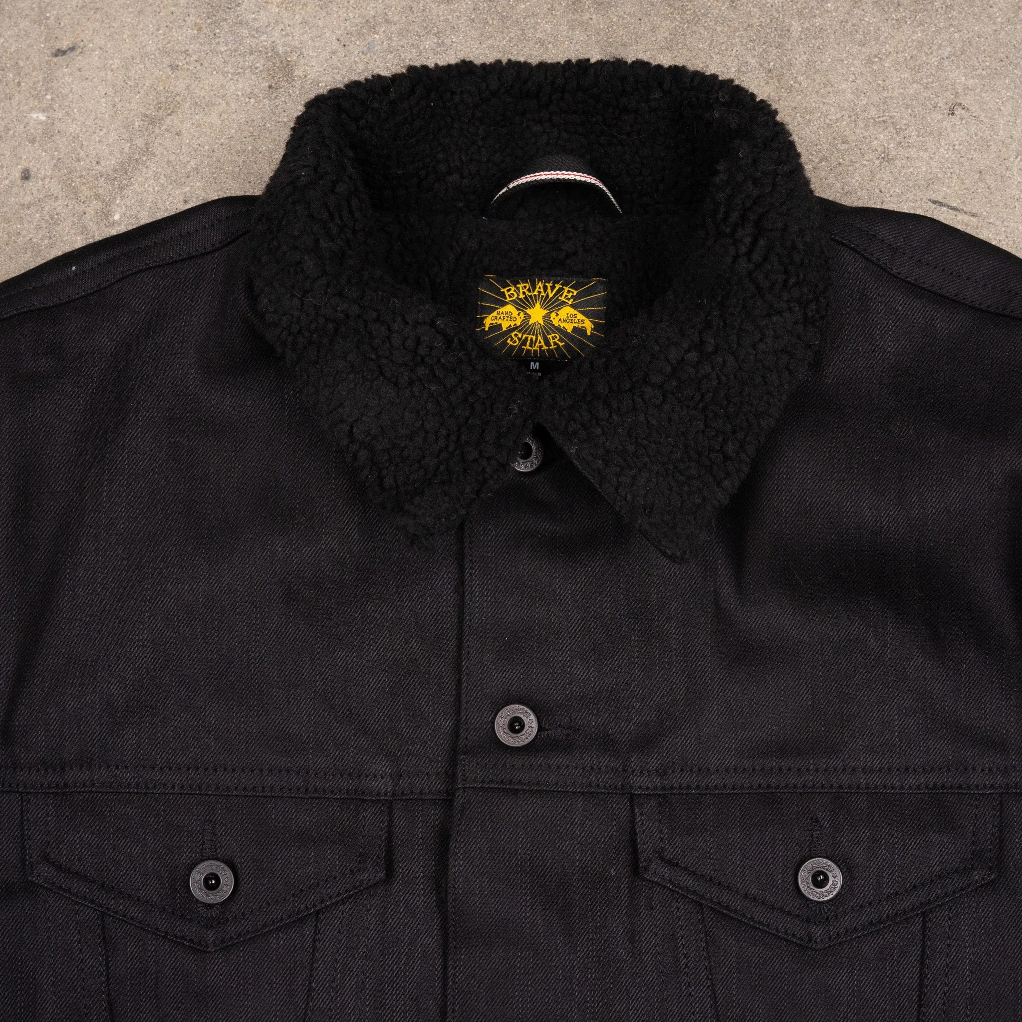 Ironside Sherpa Jacket 14oz Onyx Black Japan Selvage Denim