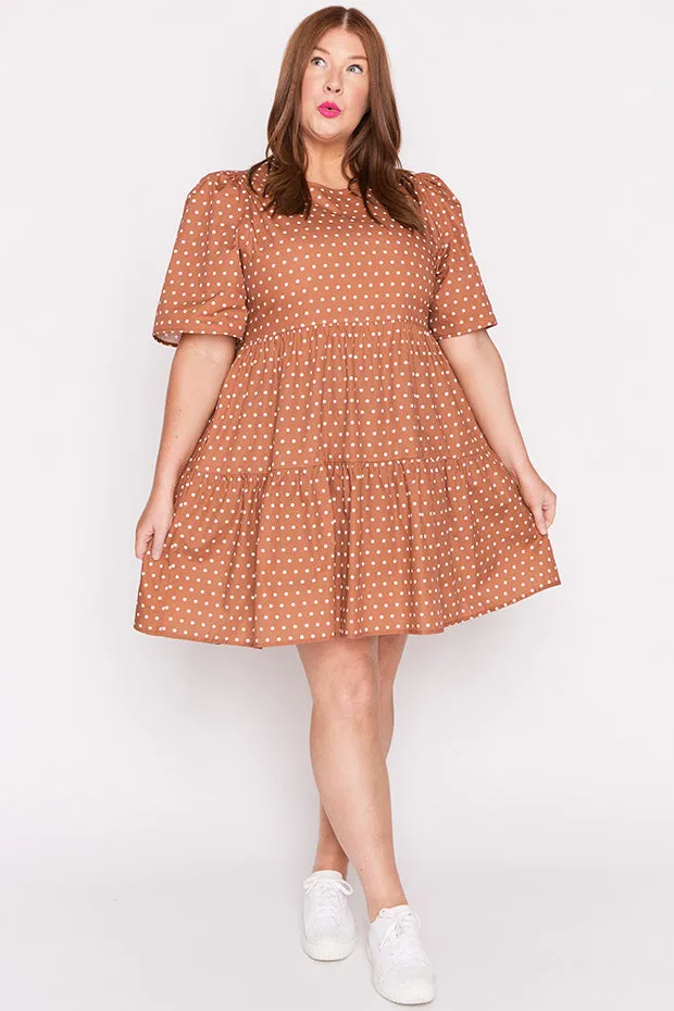 Isadora Mocha Spot Dress